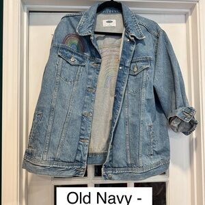 Old Navy Denim Jacket with Rainbow